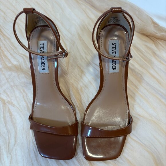 Steve Madden Women's Open Toe Light Brown Ankle Strap Heels Size 7M - Picture 7 of 12